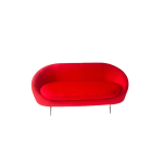 Dekoratif Modern Metal Ayaklı İkili Kırmızı Koltuk 40x155x60