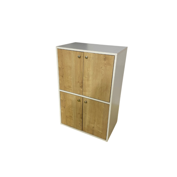 Ahşap Beyaz Kapaklı Dolap 100x65x40 - Görsel 2