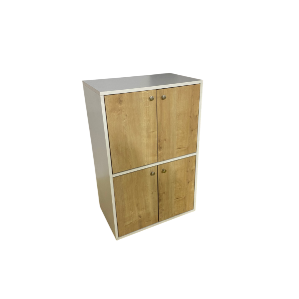 Ahşap Beyaz Kapaklı Dolap 100x65x40