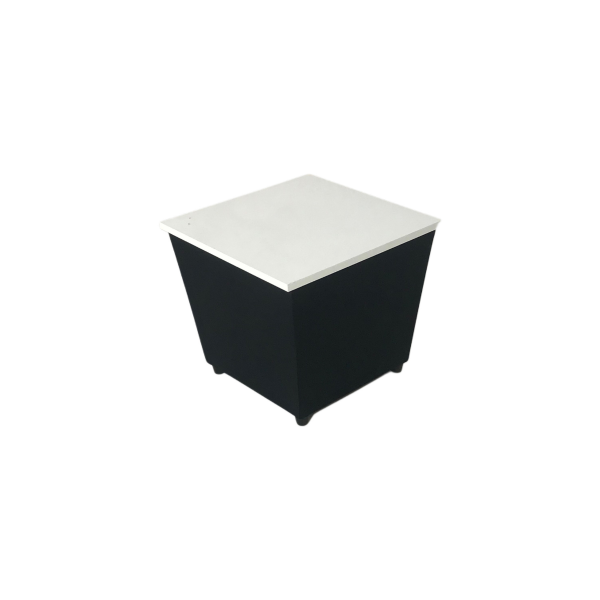 Ahşap Tablalı Kumaş Puf Sehpa 45x51x51 - Görsel 2
