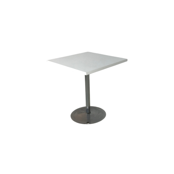 Krom Ayaklı Beyaz Kare Ahşap Masa 77x70x70 - Görsel 2