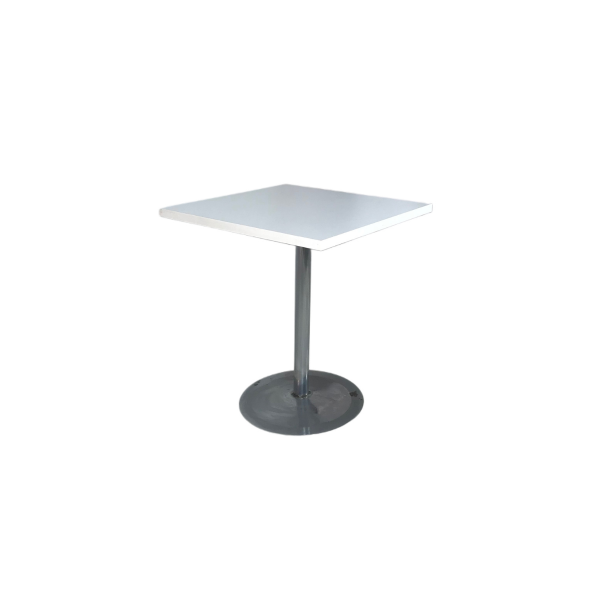 Krom Ayaklı Beyaz Kare Ahşap Masa 77x70x70 - Görsel 3