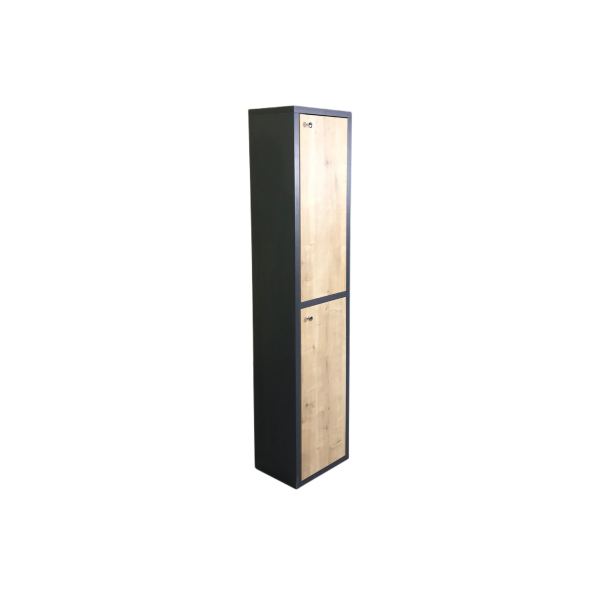 Siyah Ahşap İki Kapaklı Dolap 180x40x30 - Görsel 2