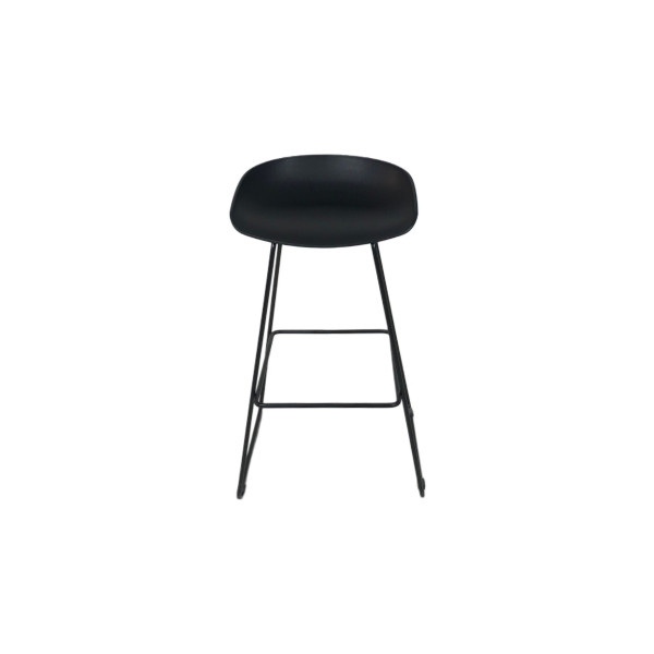Metal Ayaklı Siyah Plastik Bistro Sandalye 80x35x35 - Görsel 3
