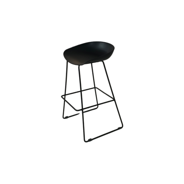 Metal Ayaklı Siyah Plastik Bistro Sandalye 80x35x35