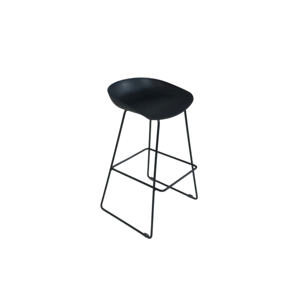 Metal Ayaklı Siyah Plastik Bistro Sandalye 80x35x35 - Görsel 2