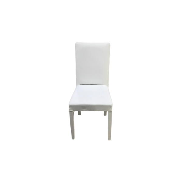 Ahşap Ayaklı Beyaz Deri Sandalye 45x40x40