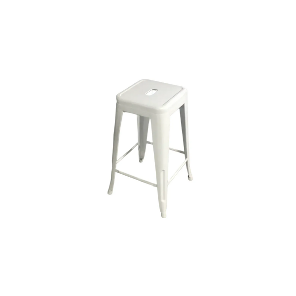 Beyaz Demir Tabure 65x30x30
