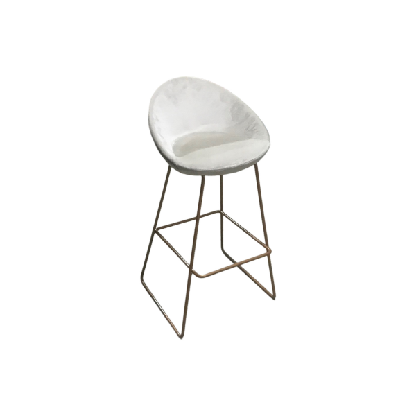 Bakır Ayaklı Oval Bistro Sandalye 75x35x33 - Görsel 2