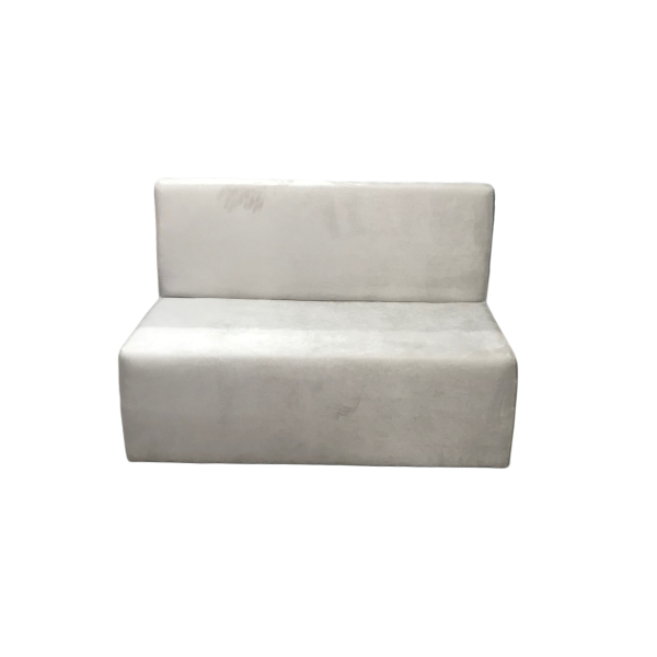 İkili Sırtlıklı Krem Kumaş Koltuk 45x130x55