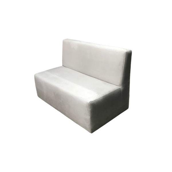 İkili Sırtlıklı Krem Kumaş Koltuk 45x130x55 - Görsel 3