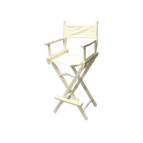 Rejisör Lüks Katlanır Ahşap Krem Sandalye 77x44x39 - Görsel 2