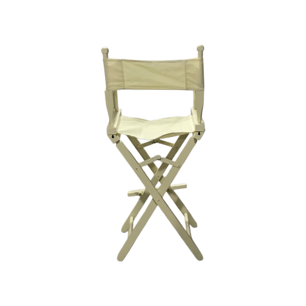 Rejisör Lüks Katlanır Ahşap Krem Sandalye 77x44x39 - Görsel 3