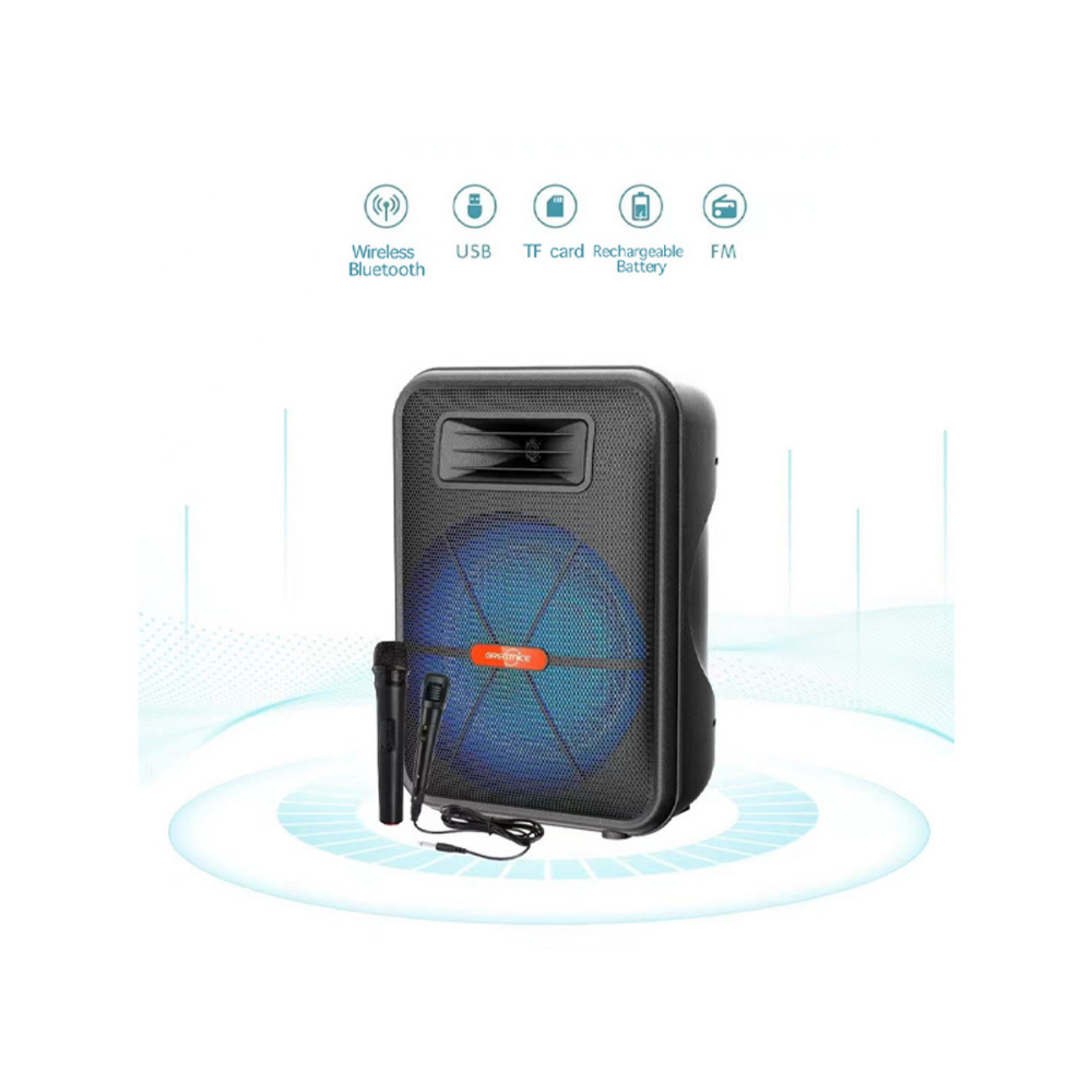 Kablosuz Mikrofonlu Şarjlı Hoparlör Ses Sistemi